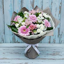 Букет цветов из:  Герберы, Альстромерии и Хризантемы в Верхние Татышлы