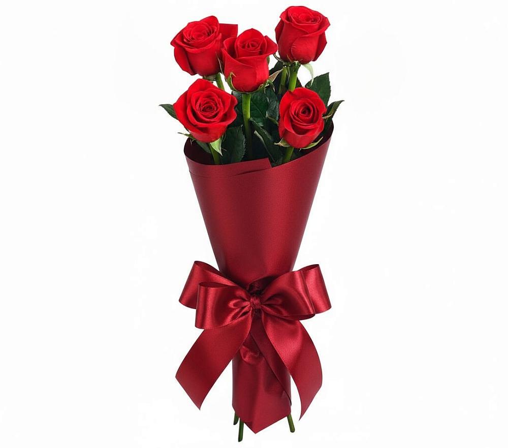 Букет 5 Красных роз Эдлесс Лав в Верхние Татышлы