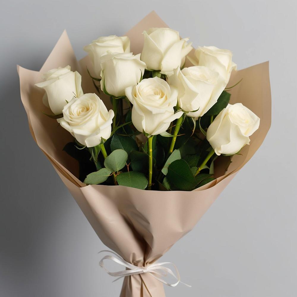 Букет 9 Белых роз Эдлесс Лав в Верхние Татышлы