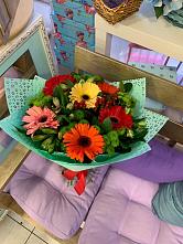 Букет цветов из:  Герберы, Хризантемы и Альстромерии #REPLACE_PRED# Верхние Татышлы