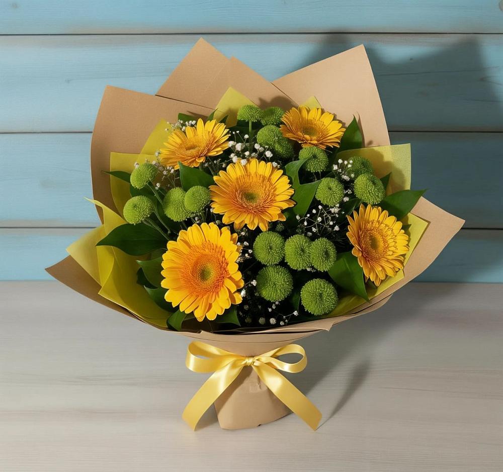 Букет цветов из: Герберы и Хризантемы в Верхние Татышлы