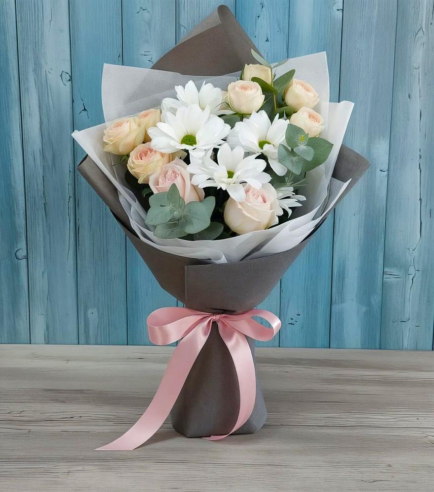Букет цветов из: Хризантемы и Розы в Верхние Татышлы