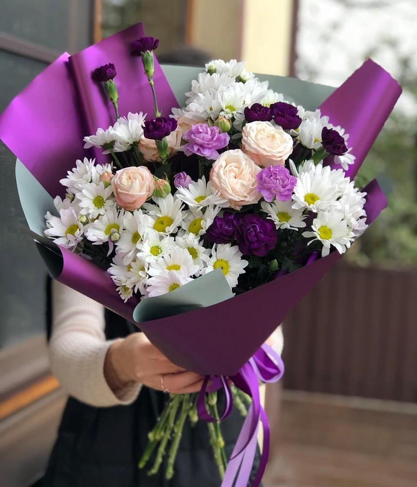 Букет цветов из: Хризантемы, Гвоздики и Розы в Верхние Татышлы