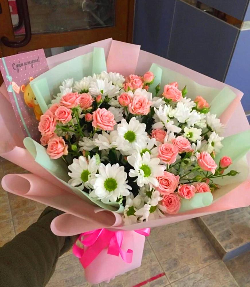 Букет цветов из: Розы и Хризантемы в Верхние Татышлы