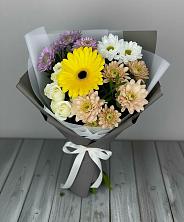 Букет цветов из:  Розы, Герберы и Хризантемы в Верхние Татышлы