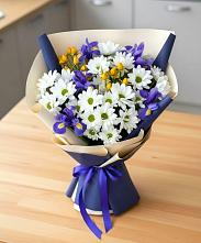 Букет цветов из:  Розы, Ирисы и Хризантемы #REPLACE_PRED# Верхние Татышлы