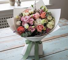 Букет цветов из:  Розы, Лизиантусы и Гвоздики #REPLACE_PRED# Верхние Татышлы