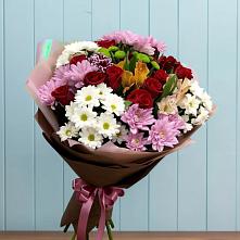 Букет цветов из:  Розы, Хризантемы и Альстромерии в Верхние Татышлы