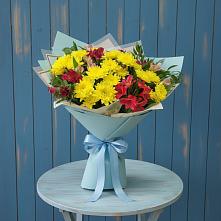 Букет цветов из:  Альстромерии и Хризантемы в Верхние Татышлы