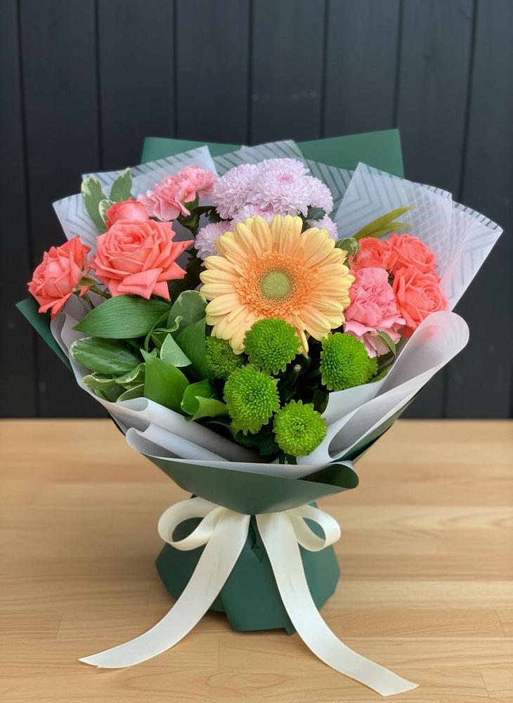 Букет цветов из: Гвоздики, Розы, Герберы и Хризантемы в Верхние Татышлы