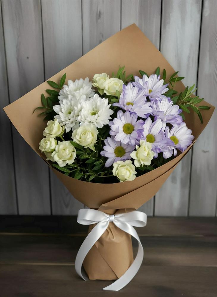 Букет цветов из: Хризантемы и Розы в Верхние Татышлы